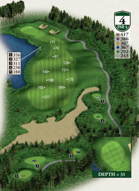 Highlands Hills Course Hole 4 yardage map