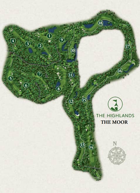 Highlands The Moor Course yardage map