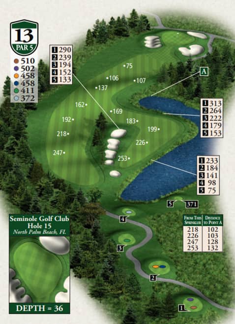 Highlands Donald Ross Memorial Course Hole 13 yardage map
