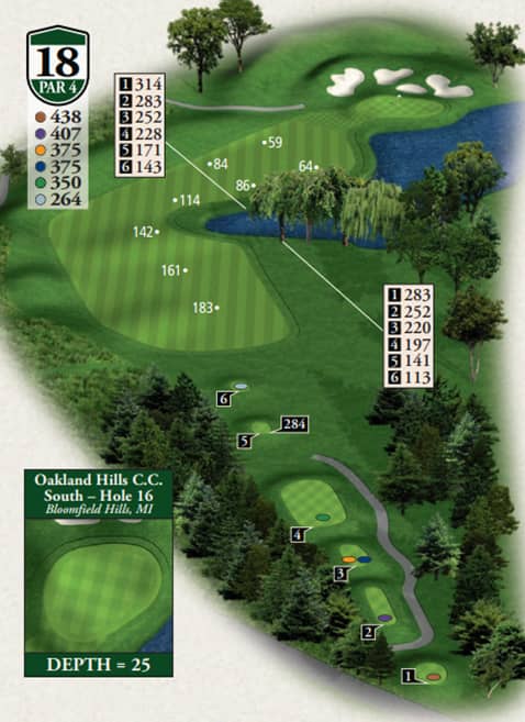  Highlands Donald Ross Memorial Course Hole 18 yardage map