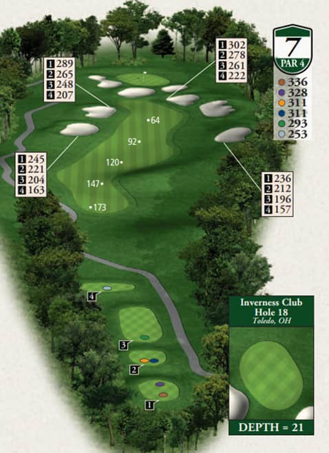  Highlands Donald Ross Memorial Course Hole 7 yardage map